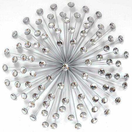 DECORACION 24 in. Silver Acrylic Burst Wall Decor DE2467671